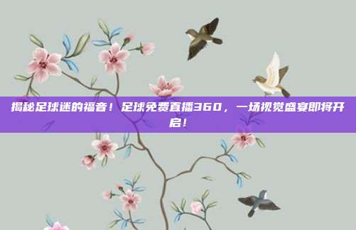 揭秘足球迷的福音！足球免费直播360，一场视觉盛宴即将开启！