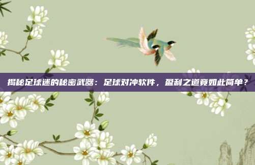 揭秘足球迷的秘密武器：足球对冲软件，盈利之道竟如此简单？