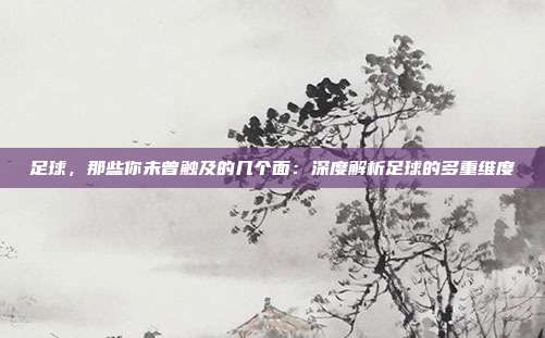 足球，那些你未曾触及的几个面：深度解析足球的多重维度