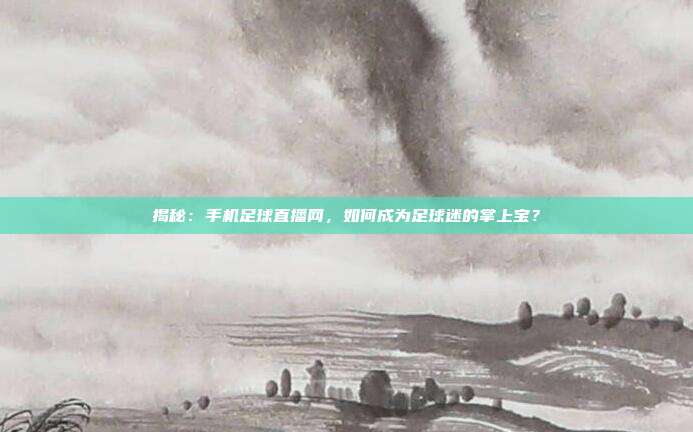揭秘：手机足球直播网，如何成为足球迷的掌上宝？