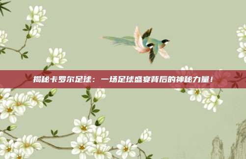 揭秘卡罗尔足球：一场足球盛宴背后的神秘力量！