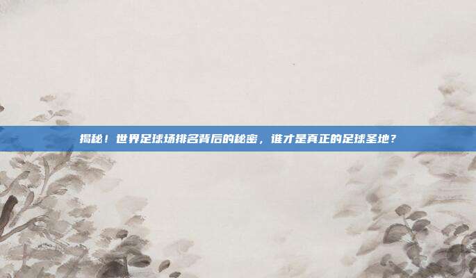 揭秘！世界足球场排名背后的秘密，谁才是真正的足球圣地？
