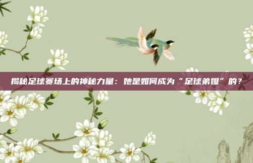 揭秘足球赛场上的神秘力量:她是如何成为“足球弟媳”的?