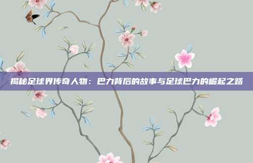 揭秘足球界传奇人物:巴力背后的故事与足球巴力的崛起之路