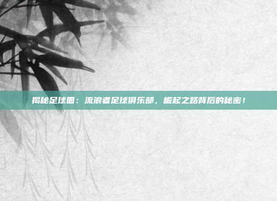 揭秘足球圈：流浪者足球俱乐部，崛起之路背后的秘密！