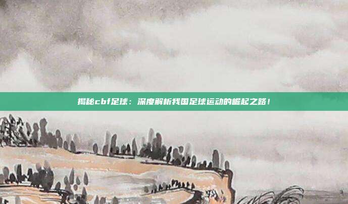 揭秘cbf足球：深度解析我国足球运动的崛起之路！