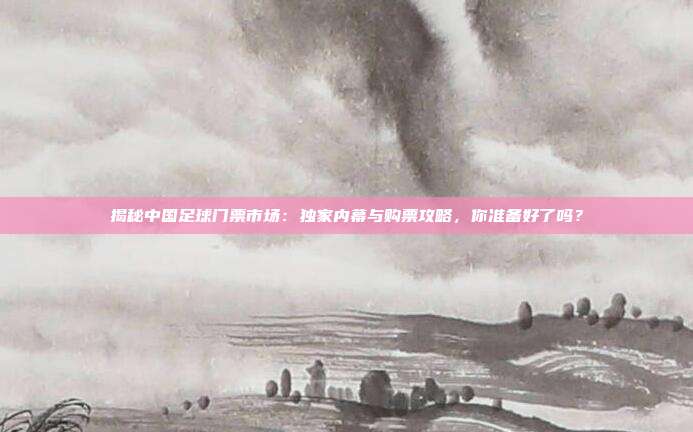 揭秘中国足球门票市场：独家内幕与购票攻略，你准备好了吗？