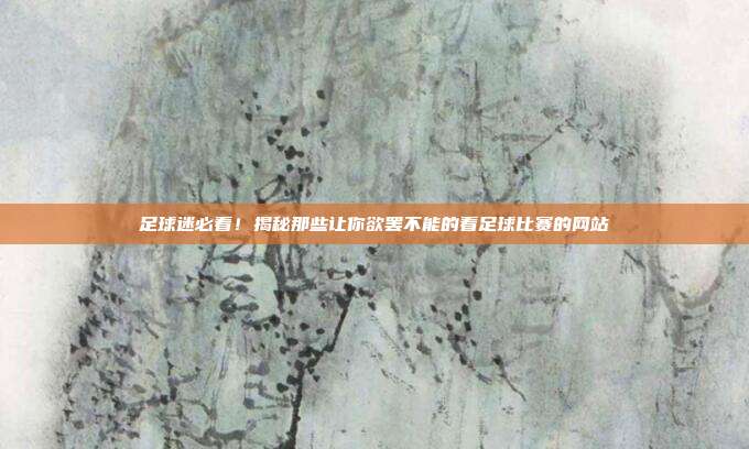 足球迷必看！揭秘那些让你欲罢不能的看足球比赛的网站