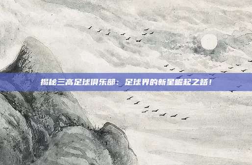 揭秘三高足球俱乐部:足球界的新星崛起之路!
