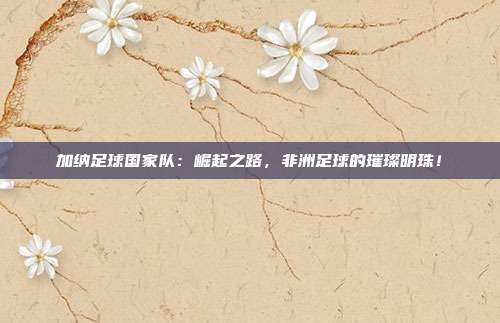 加纳足球国家队：崛起之路，非洲足球的璀璨明珠！