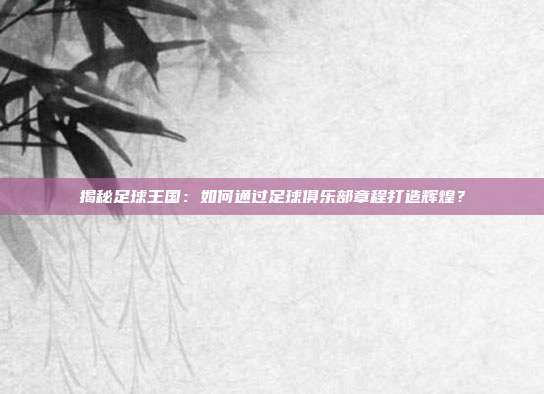 揭秘足球王国：如何通过足球俱乐部章程打造辉煌？