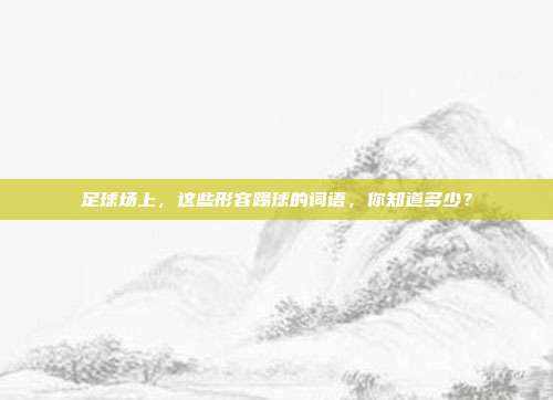 足球场上,这些形容踢球的词语,你知道多少?