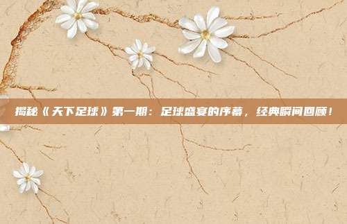 揭秘《天下足球》第一期:足球盛宴的序幕,经典瞬间回顾!