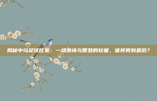 揭秘中乌足球比赛：一场激情与智慧的较量，谁将笑到最后？