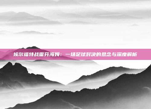 埃尔福特战霍芬海姆:一场足球对决的悬念与深度解析