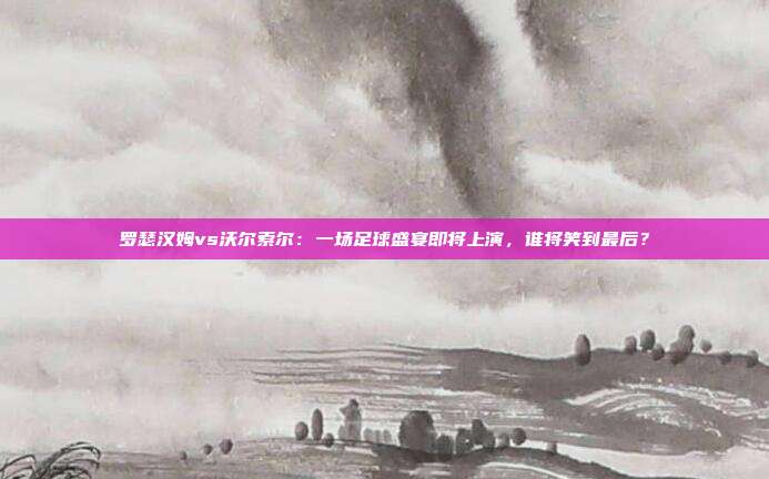 罗瑟汉姆vs沃尔索尔：一场足球盛宴即将上演，谁将笑到最后？