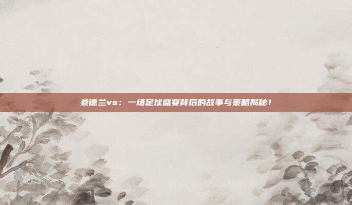 桑德兰vs：一场足球盛宴背后的故事与策略揭秘！