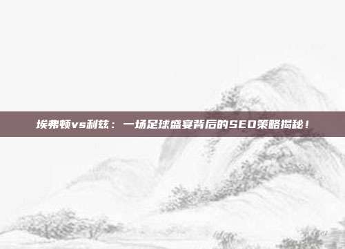 埃弗顿vs利兹：一场足球盛宴背后的SEO策略揭秘！