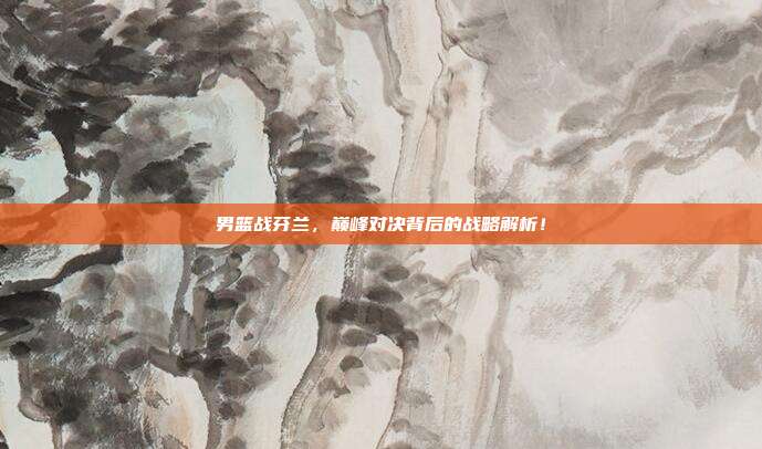 男篮战芬兰,巅峰对决背后的战略解析!