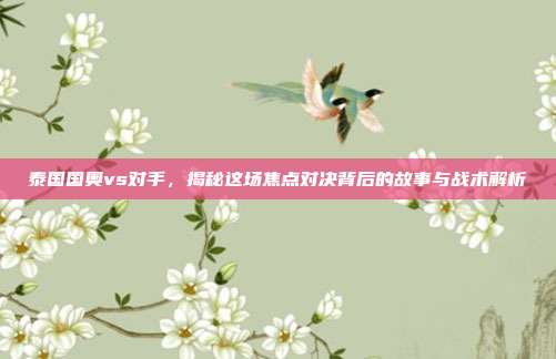泰国国奥vs对手,揭秘这场焦点对决背后的故事与战术解析