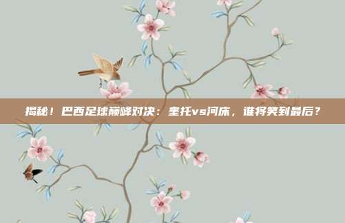 揭秘!巴西足球巅峰对决:奎托vs河床,谁将笑到最后?