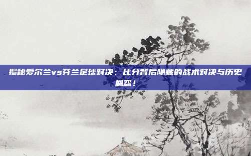 揭秘爱尔兰vs芬兰足球对决：比分背后隐藏的战术对决与历史恩怨！