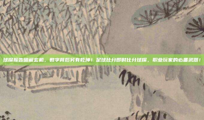 球探报告暗藏玄机，数字背后另有乾坤！足球比分即时比分球探，职业玩家的必备武器！