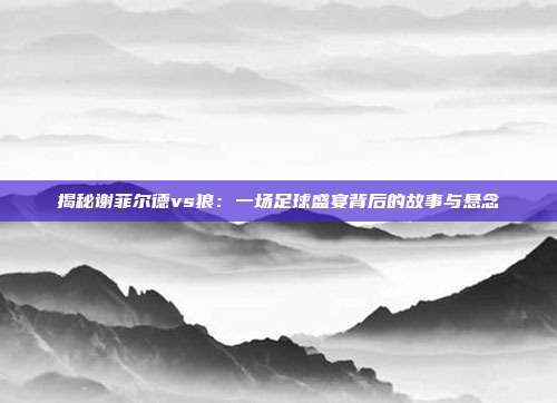 揭秘谢菲尔德vs狼：一场足球盛宴背后的故事与悬念