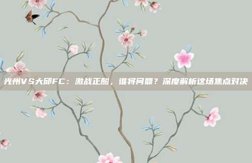 光州VS大邱FC：激战正酣，谁将问鼎？深度解析这场焦点对决
