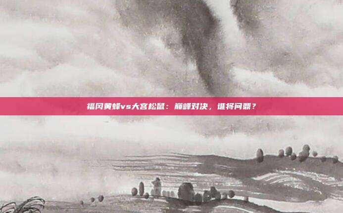 福冈黄蜂vs大宫松鼠：巅峰对决，谁将问鼎？