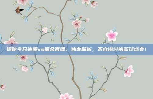 揭秘今日快船vs掘金直播：独家解析，不容错过的篮球盛宴！