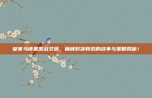 皇家马德里激战艾因，巅峰对决背后的故事与策略揭秘！