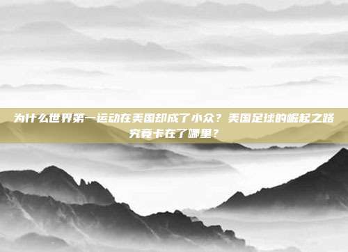 为什么世界第一运动在美国却成了小众？美国足球的崛起之路究竟卡在了哪里？