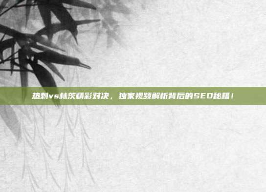 热刺vs林茨精彩对决,独家视频解析背后的SEO秘籍!