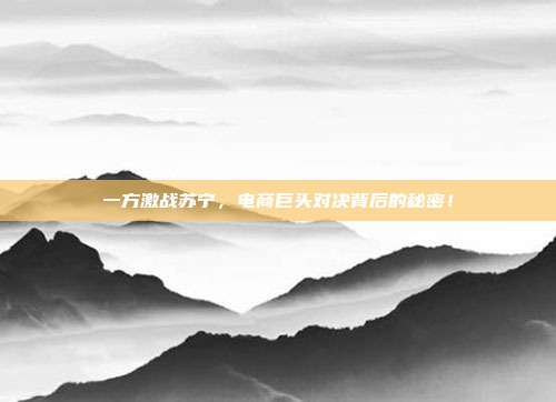 一方激战苏宁，电商巨头对决背后的秘密！