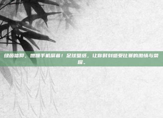绿茵信仰，燃爆手机屏幕！足球壁纸，让你时刻感受比赛的激情与荣耀。
