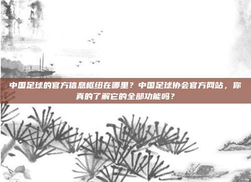 中国足球的官方信息枢纽在哪里？中国足球协会官方网站，你真的了解它的全部功能吗？