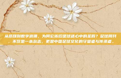 从纸媒到数字浪潮，为何它依旧是球迷心中的圣殿？足球周刊，不仅是一本杂志，更是中国足球文化的守望者与传承者。