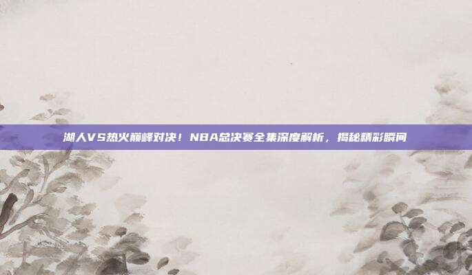 湖人VS热火巅峰对决！NBA总决赛全集深度解析，揭秘精彩瞬间