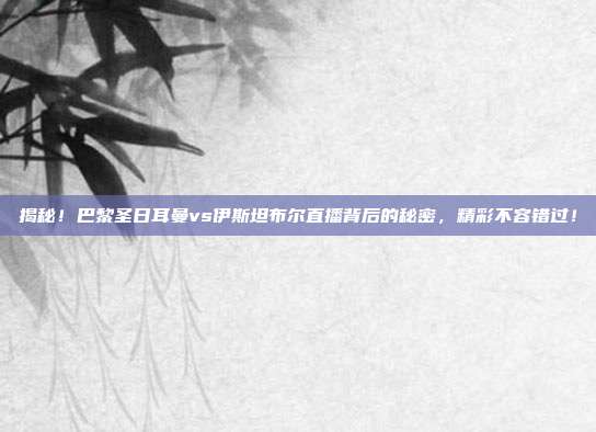 揭秘！巴黎圣日耳曼vs伊斯坦布尔直播背后的秘密，精彩不容错过！