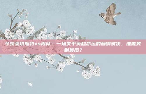 今晚莱切斯特vs狼队：一场关乎英超命运的巅峰对决，谁能笑到最后？