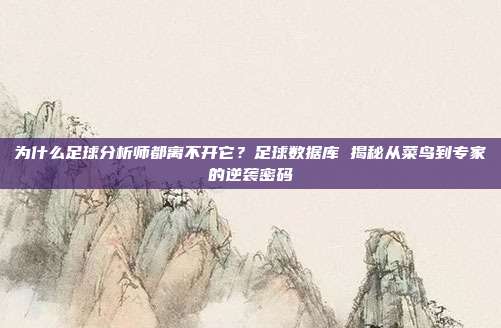 为什么足球分析师都离不开它？足球数据库 揭秘从菜鸟到专家的逆袭密码