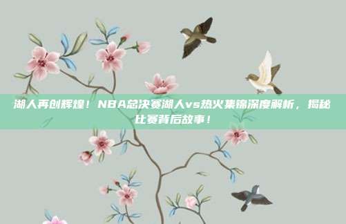 湖人再创辉煌！NBA总决赛湖人vs热火集锦深度解析，揭秘比赛背后故事！