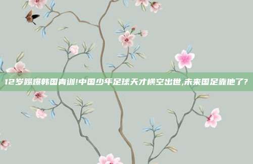 12岁踢爆韩国青训!中国少年足球天才横空出世,未来国足靠他了?