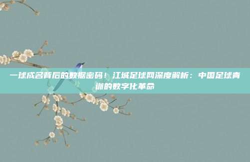 一球成名背后的数据密码！江城足球网深度解析：中国足球青训的数字化革命