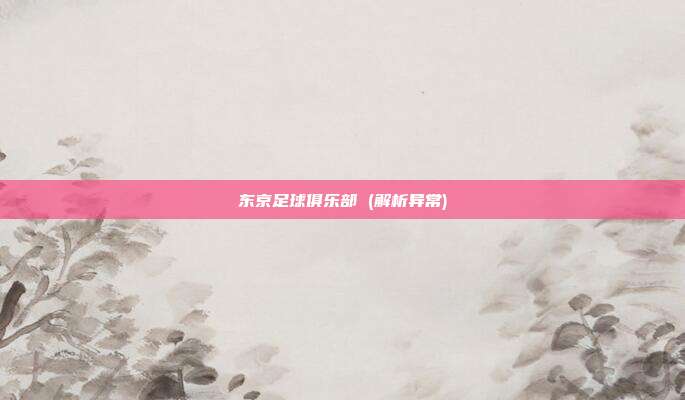 东京足球俱乐部 (解析异常)
