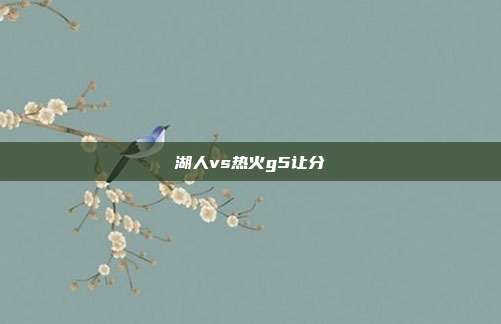 湖人vs热火g5让分