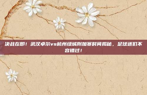 决战在即！武汉卓尔vs杭州绿城附加赛时间揭秘，足球迷们不容错过！