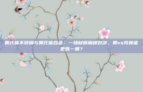 奥氏体不锈钢与奥氏体合金：一场材质巅峰对决，奥vs究竟谁更胜一筹？
