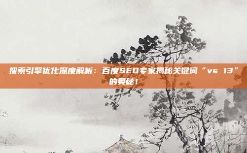 搜索引擎优化深度解析:百度SEO专家揭秘关键词“vs 13”的奥秘!